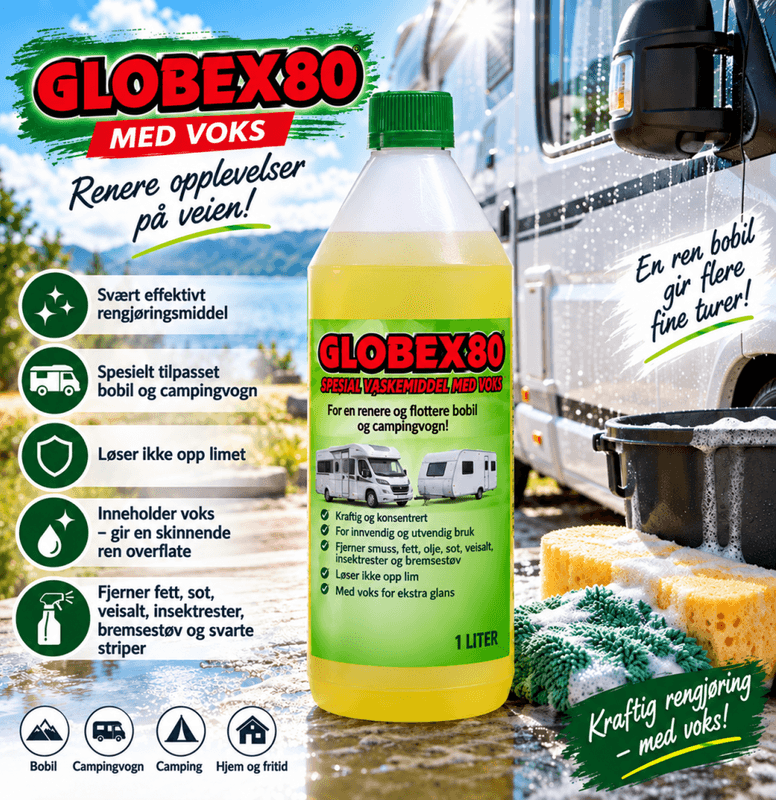 GLOBEX 80 med voks 1 L – vaskemiddel til bobil og campingvogn